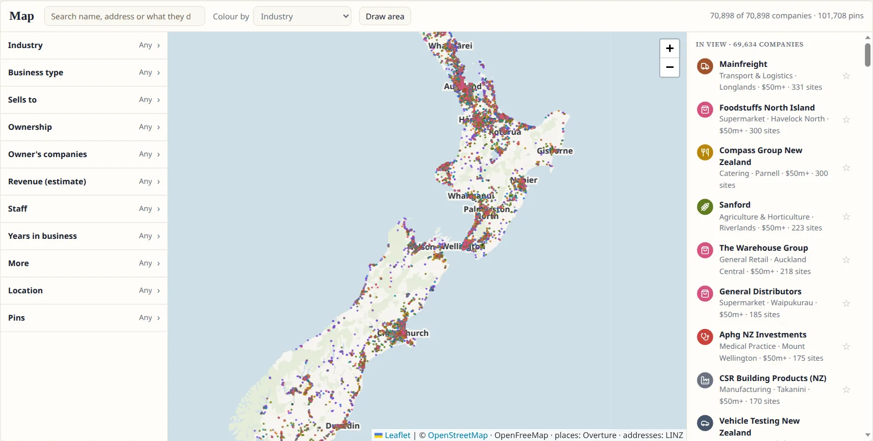 The market on one map: a screenshot of AquilaLens
